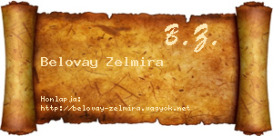 Belovay Zelmira névjegykártya